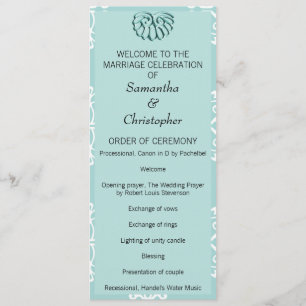 Programme Mariage damassé turquoise