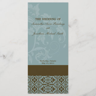 Programme mariage damassé - Turquoise Bleu & Brown