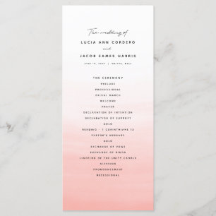 Programme Mariage d'aquarelle de corail