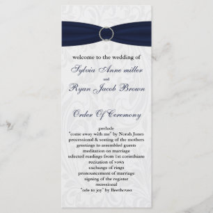 Programme Mariage de boucle diamante de ruban FAUX damas de