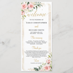Programme Mariage de cadre géométrique rose rose or