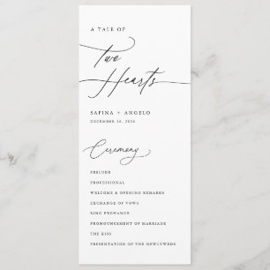 Programme Mariage de calligraphie manuscrite moderne et élég