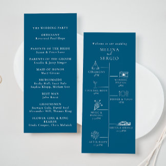 Programme Mariage de chronologie minimaliste bleu