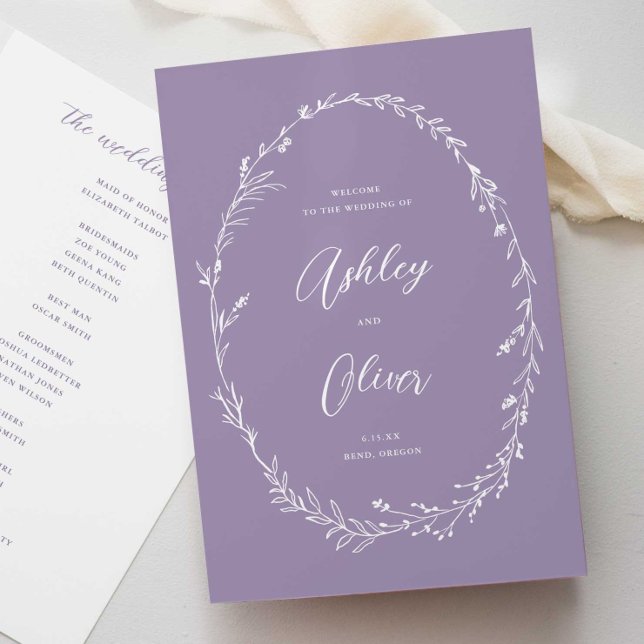 Programme Mariage de  de Fleur sauvage violet de lavande rus (Créateur téléchargé)