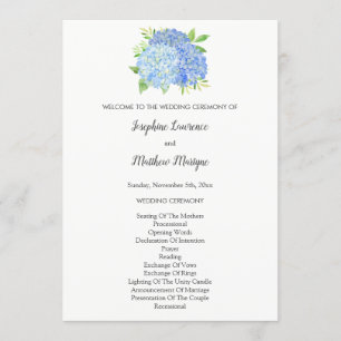 Programme Mariage de feuillage Blue Hydrangea