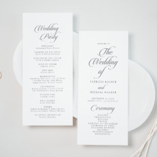 Programme Mariage de longueur de thé calligraphié chic class