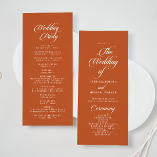 Programme Mariage de longueur de thé de calligraphie en terr