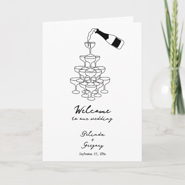 Programme Mariage de l'ordre de service à main noire (Devant)