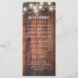 Programme Mariage de lumière à chaîne de bois