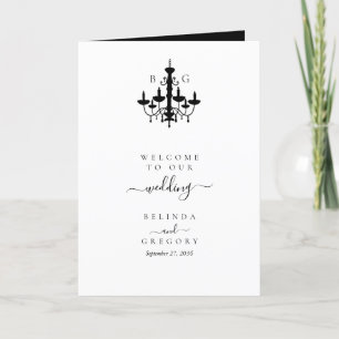 Programme Mariage de lustre blanc noir Ordre de service