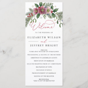 Programme Mariage de Noël hivernal floral botanique
