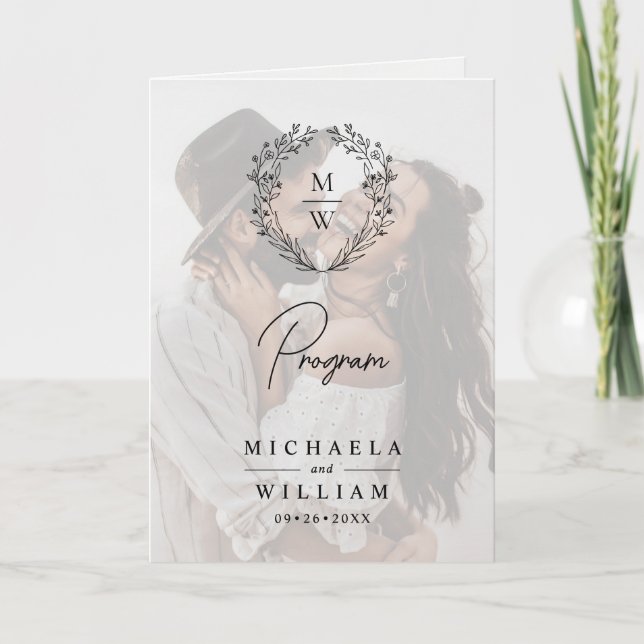 Programme Mariage de superposition de texte à 4 photos simpl (Devant)