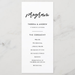 Programme Mariage de typographie moderne
