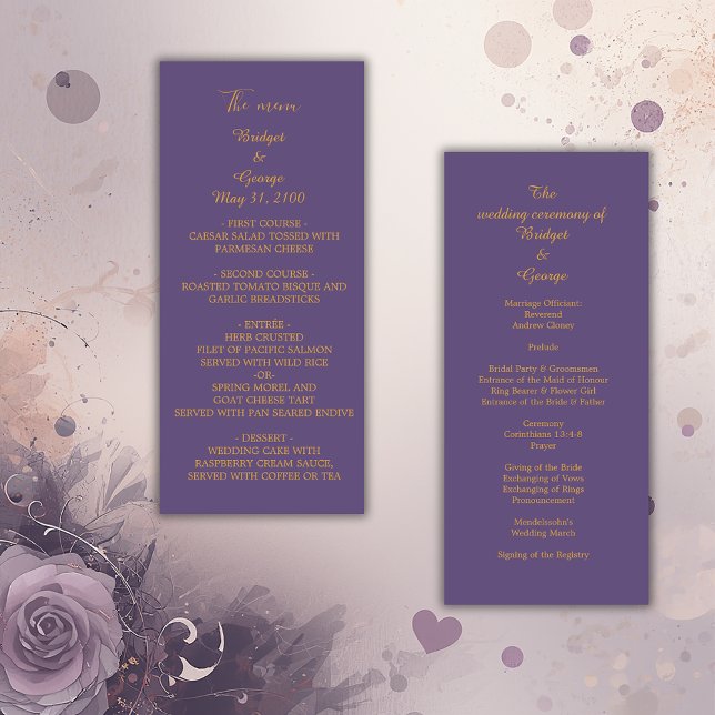 Programme mariage déco simple moderne lilas (Créateur téléchargé)