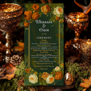 Programme Mariage Deep Green & Gold Woodland Druid Hills