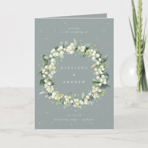 Programme Mariage d'hiver Seafoam Green Snowberry+Eucalyptus