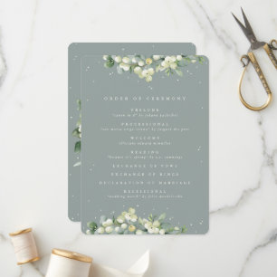 Programme Mariage d'hiver Seafoam Green Snowberry+Eucalyptus