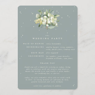 Programme Mariage d'hiver Seafoam Green Snowberry+Eucalyptus