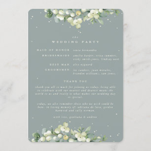 Programme Mariage d'hiver Seafoam Green Snowberry+Eucalyptus