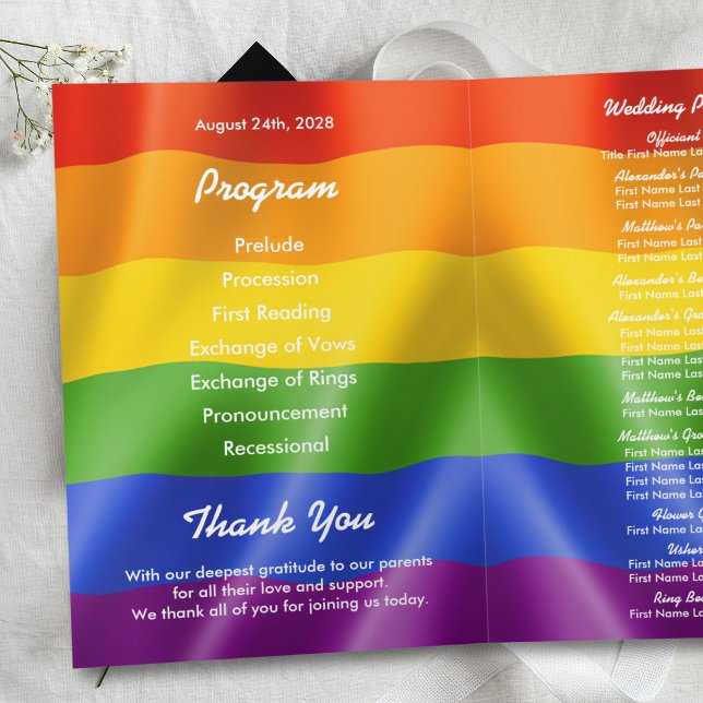 Programme Mariage d'hommes gays modernes élégants Photo arc- (Créateur téléchargé)