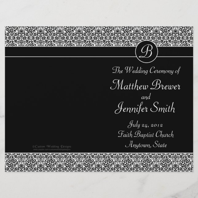 Programme mariage d'ordre de service et de cérémon (Devant)