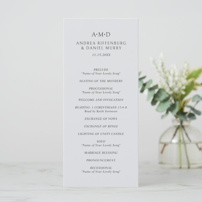 Programme Mariage Élégant Andrea Gray (Debout devant)