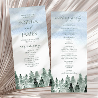 Programme Mariage Élégant aux Arbres Verts de Pin sous la Ne