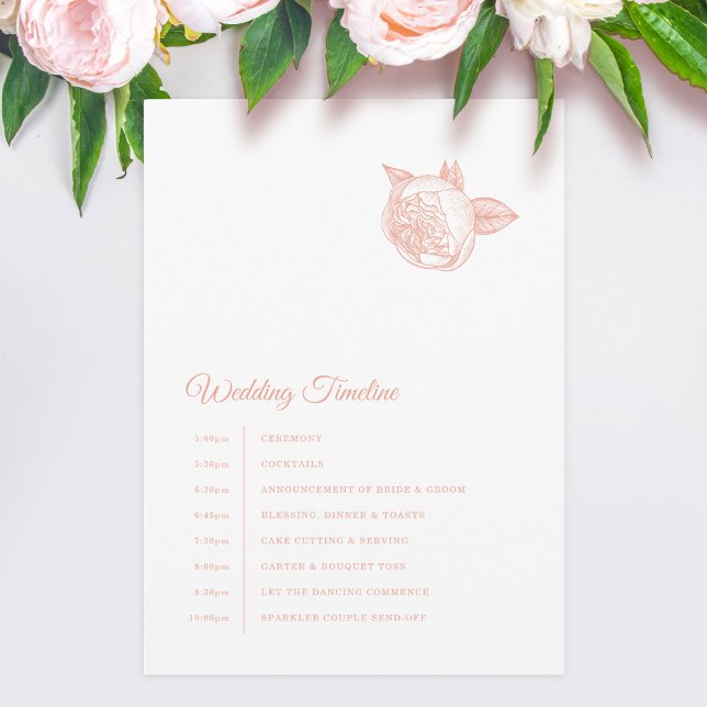 Programme Mariage Élégant aux Pivoines Rose Blush (Créateur téléchargé)
