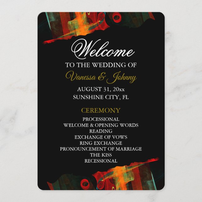 Programme Mariage Élégant Classique Moderne Tendance Motif # (Devant)