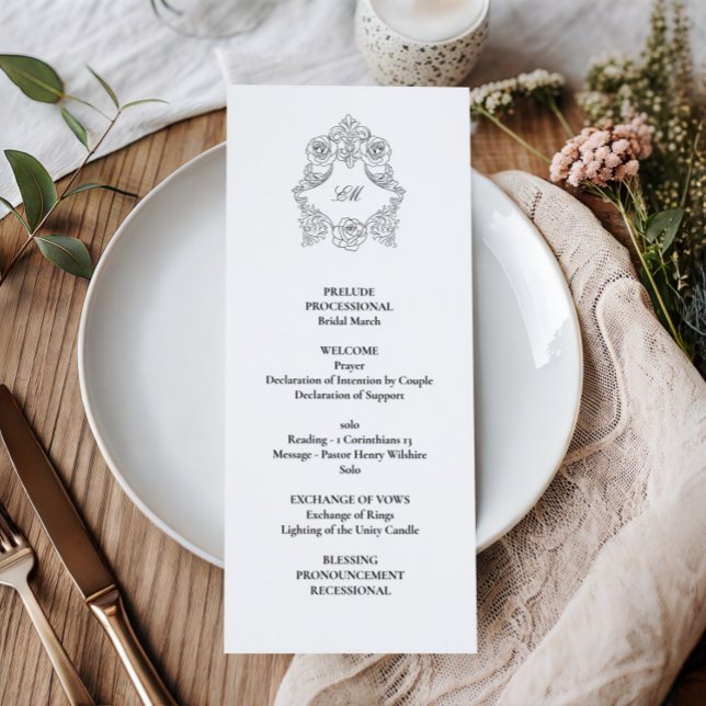 Programme Mariage élégant classique noir et blanc (Créateur téléchargé)