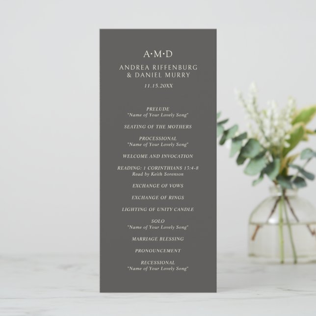 Programme Mariage élégant d'Andrea Brown (Debout devant)