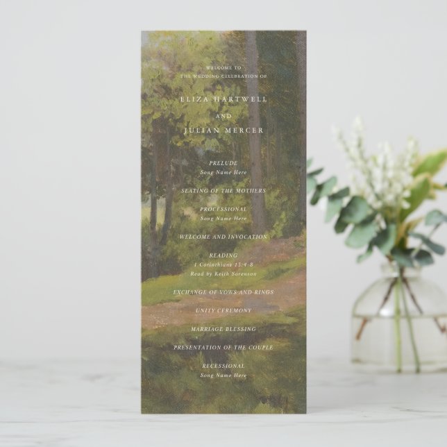 Programme Mariage Élégant en Forêt Rustique (Debout devant)