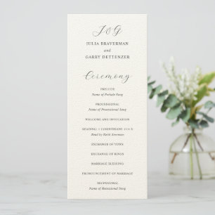 Programme Mariage Élégant Gris Traditionnel