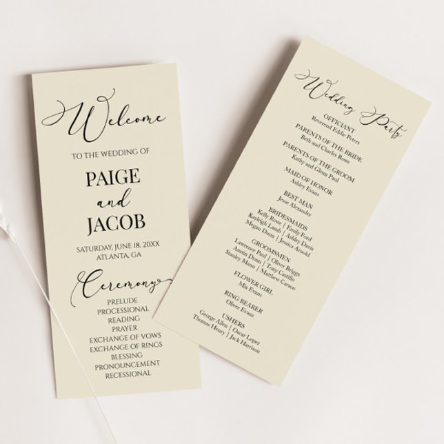 Programme Mariage Élégant Minimaliste Moderne Classique (Créateur téléchargé)