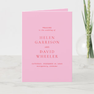 Programme Mariage Élégant Rose et Rouge Classique