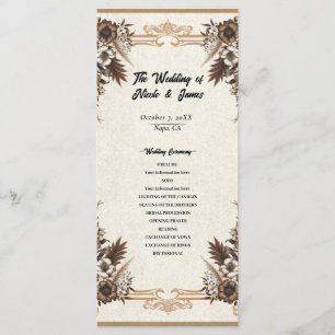 Programme Mariage Élégant Vintage Bohème Floral 
