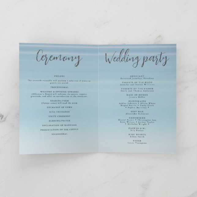 Programme Mariage en bord de mer sous le soleil couchant (Intérieur)