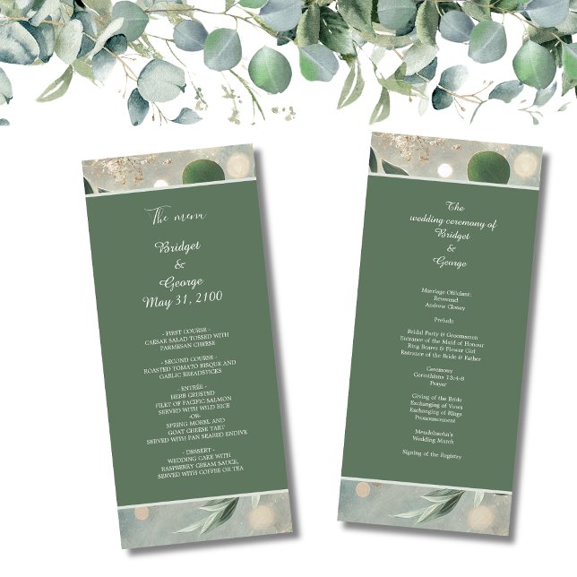 Programme Mariage Eucalyptus Vert Sage romantique (Créateur téléchargé)