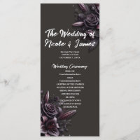 Mariage Fleur Rose Lily Pourpre & Noir Baie 