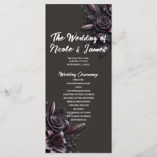 Programme Mariage Fleur Rose Lily Pourpre & Noir Baie 