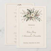Mariage Floral Aquarelle Botanique d'Hiver