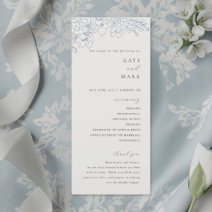 Programme Mariage Floral Bleu Délicat
