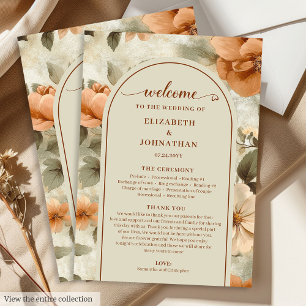 Programme Mariage Floral Bohème Romantique Ivoire Olive Sage
