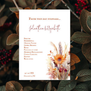 Programme Mariage floral Boho d'automne   Blanc