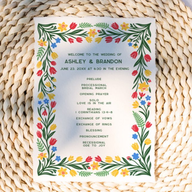 Programme Mariage Floral de Fleurs Sauvages Scandinaves Colo (Créateur téléchargé)