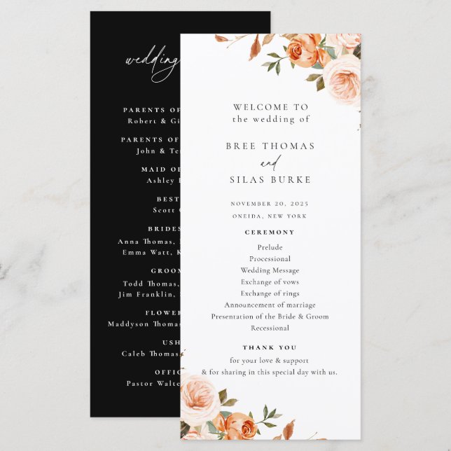 Programme Mariage floral de l'automne de Terre (Devant / Derrière)