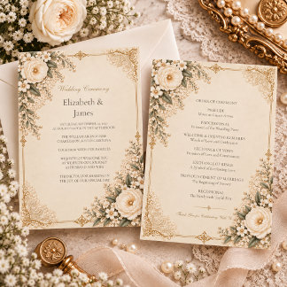 Programme Mariage Floral en Dentelle Héritage d'Ivoire Vinta