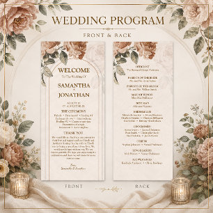 Programme Mariage Floral en Terracotta Vintage