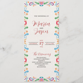 Programme Mariage Floral mexicain élégant coloré