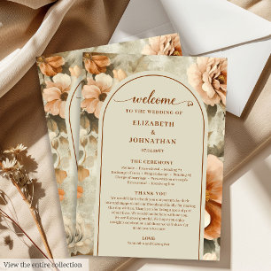 Programme Mariage Floral Minimaliste Bohème Cuivre Ivoire Sa